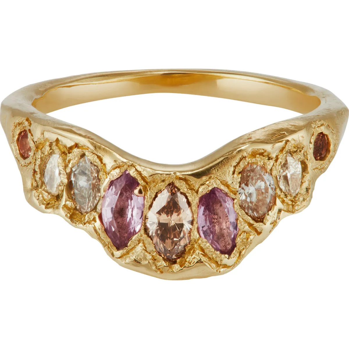 Tomfoolery tf Exclusive V Shaped Marquise Peach Ring New