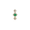 Tomfoolery Three Stone Petite Emerald & Diamond Stud Clearance