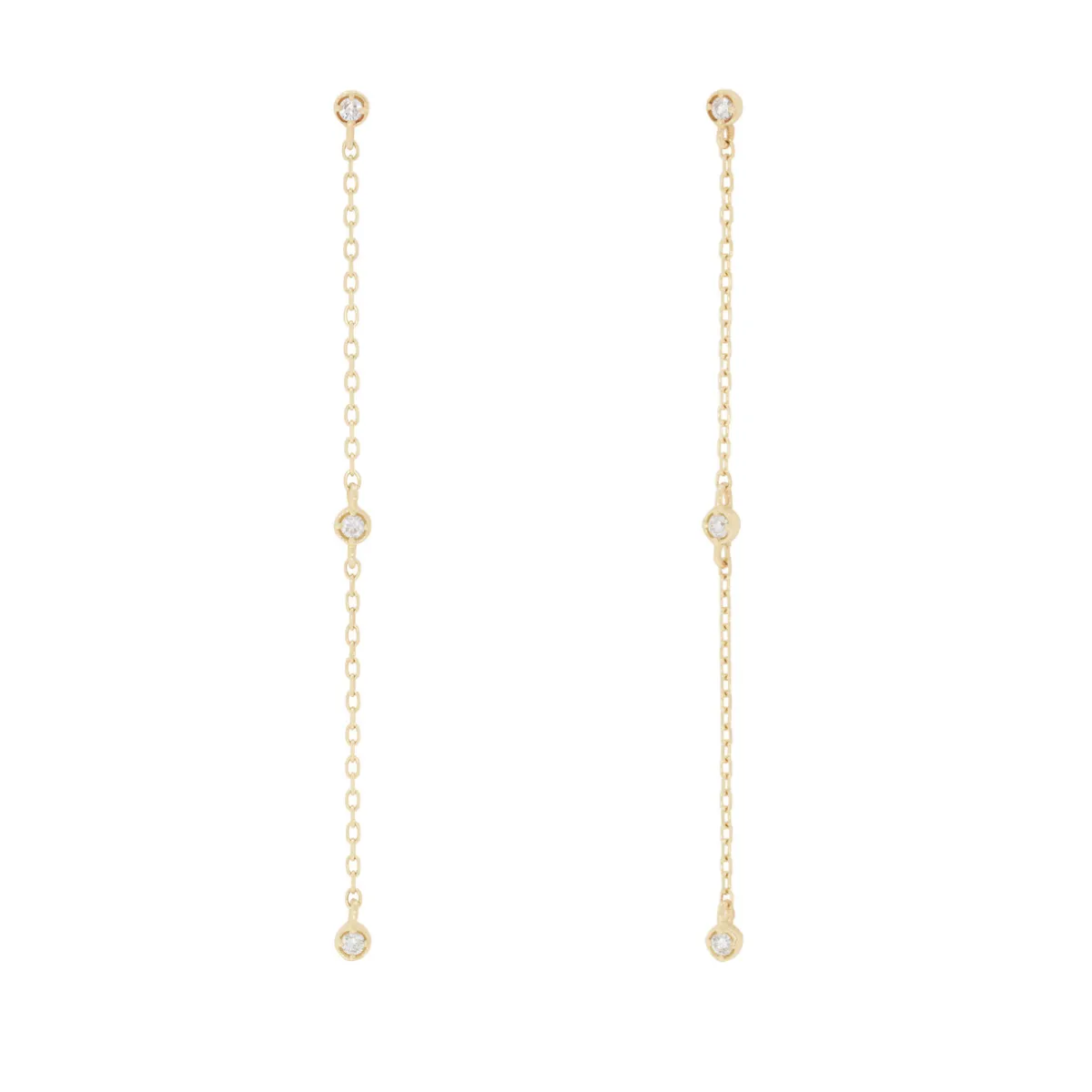 Tomfoolery Tiny 3 Diamond Drop Earrings(Out of Stock) Best