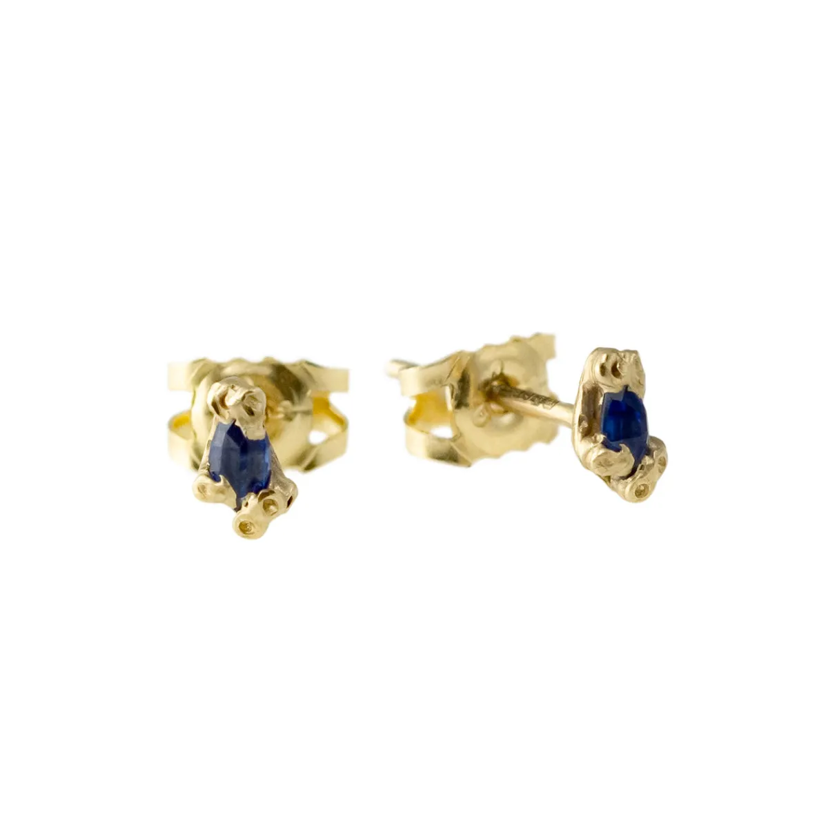 Tomfoolery Tiny Barnacle Blue Sapphire Studs Clearance