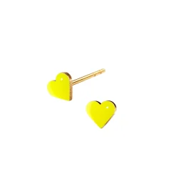 Tomfoolery Tiny Heart Studs in Enamel New