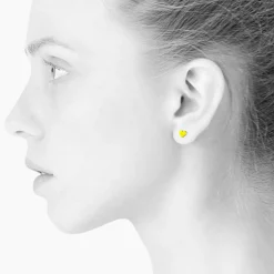 Tomfoolery Tiny Heart Studs in Enamel New