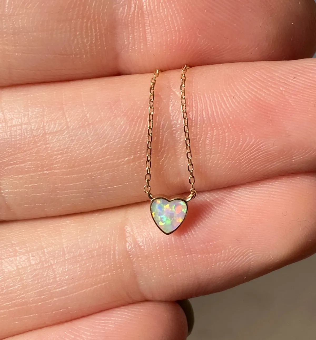 Tomfoolery Tiny Opal Heart Pendant Sale