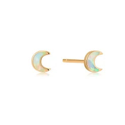 Tomfoolery Tiny Opal Moon Studs Fashion