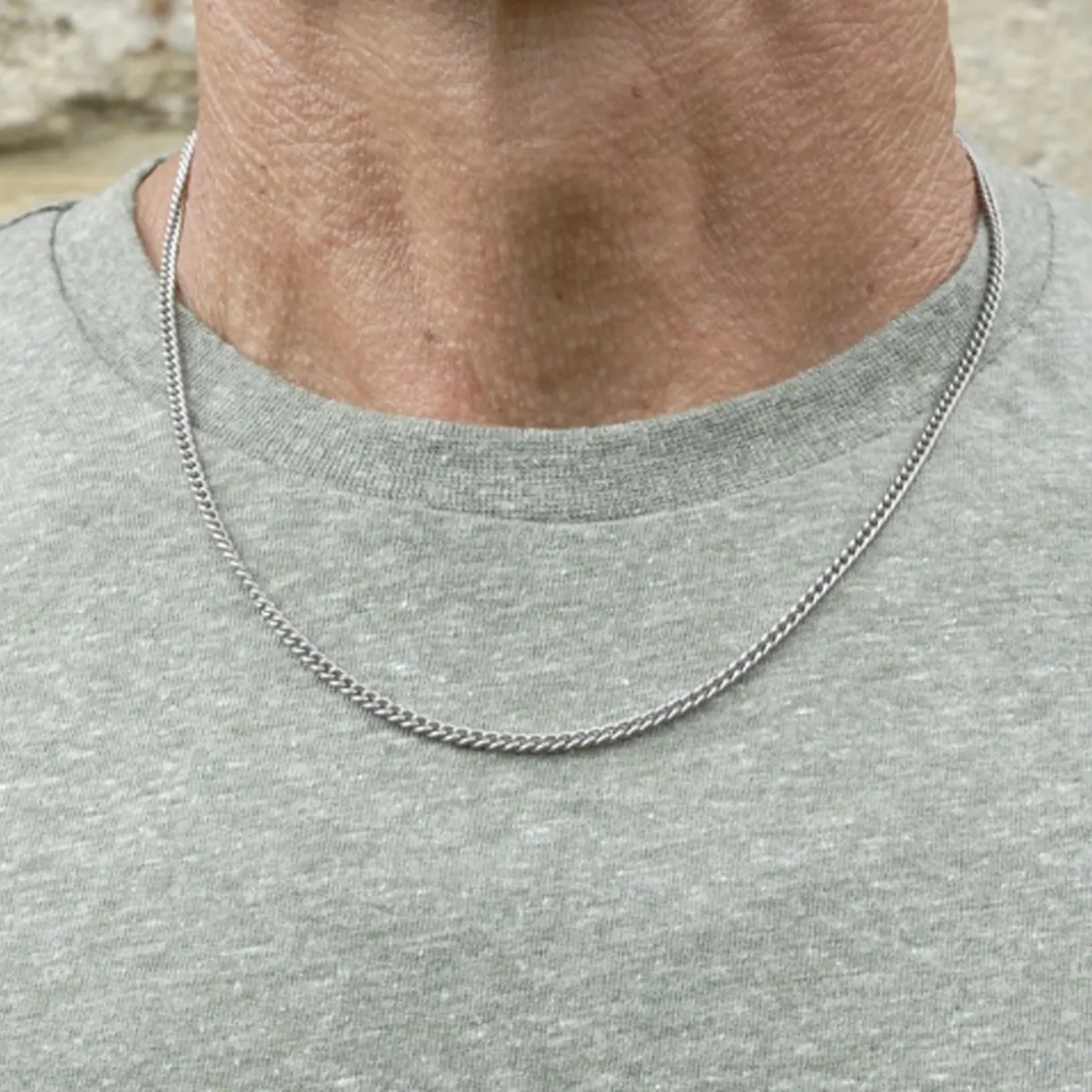 Tomfoolery Titanium Extra Fine Flat Curb Chain Necklace Best