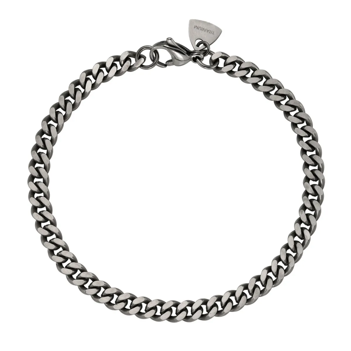 Tomfoolery Titanium Flat Curb Chain Bracelet Fashion