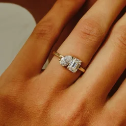 Tomfoolery Toi Et Moi Moissanite Pear & Emerald Cut Ring Online