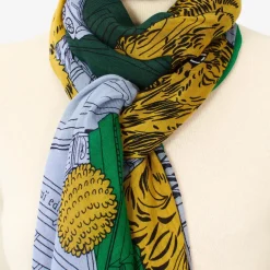 Tomfoolery Tokyo 70 Printed Scarf Green Discount
