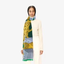 Tomfoolery Tokyo 70 Printed Scarf Green Discount