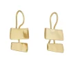 Tomfoolery Tokyo Gold Rectangle Earrings New