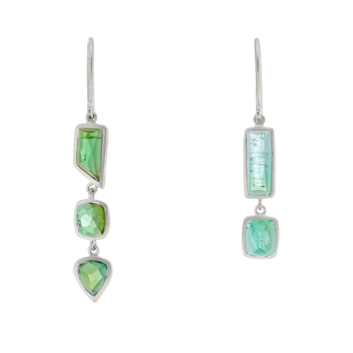 Tomfoolery Tourmaline Asymmetric Drop Earrings 0.4 Sale