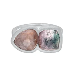 Tomfoolery Tourmaline Two Stone Stacking Ring 0.7 New