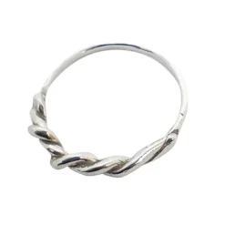 Tomfoolery Trenza Silver Twisted Stacking Ring Hot