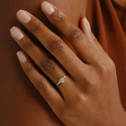 Tomfoolery Triangle  Halo Diamond Solitaire Ring Hot
