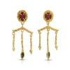 Tomfoolery Trident Ruby & Sapphire Drop Earrings New