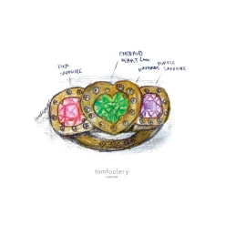 Tomfoolery Trilogy Emerald Heart Art Ring Clearance