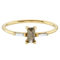 Tomfoolery TRIO Baguette Salt & Pepper Diamond Ring Sale