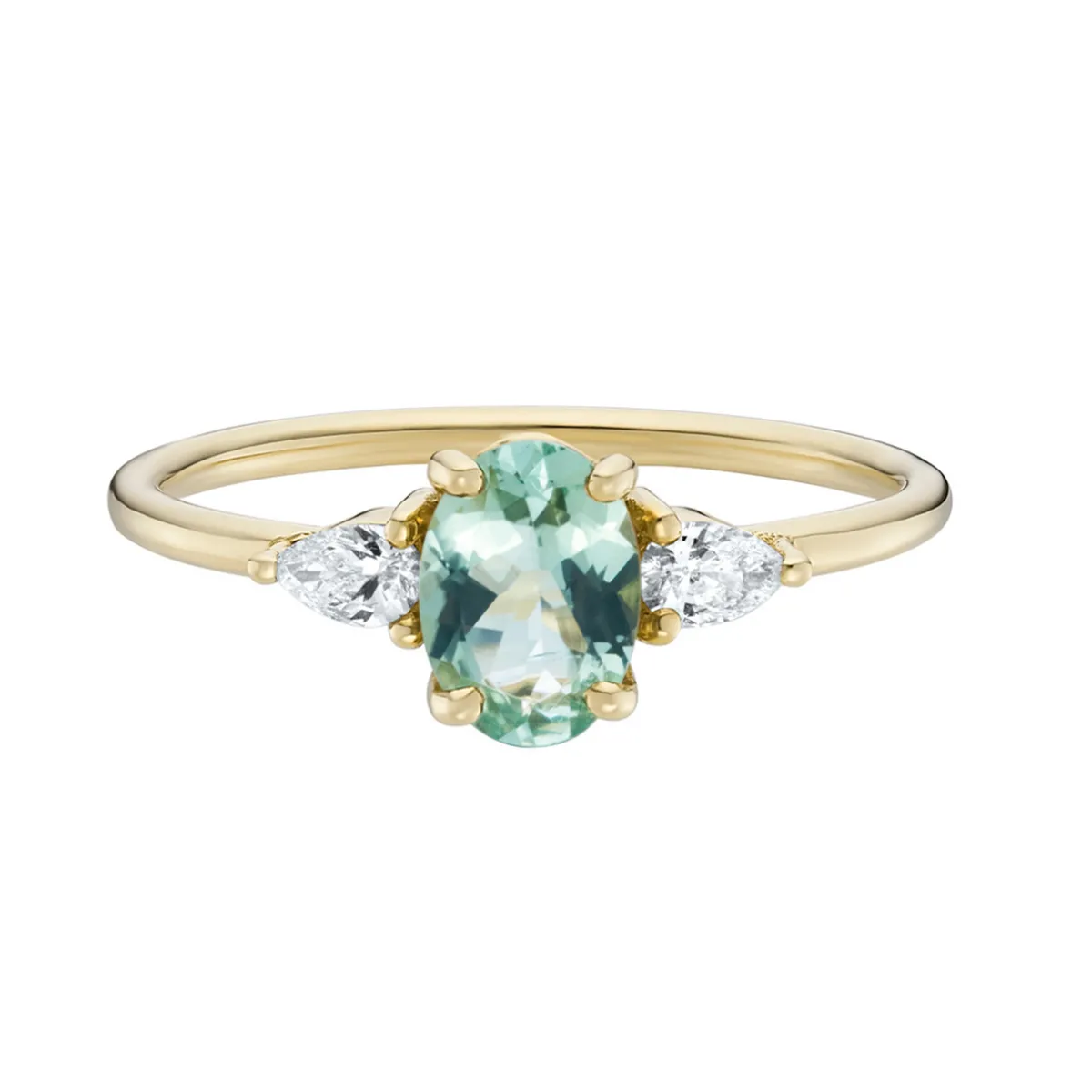 Tomfoolery TRIO Mint Beryl & Diamond Ring Online