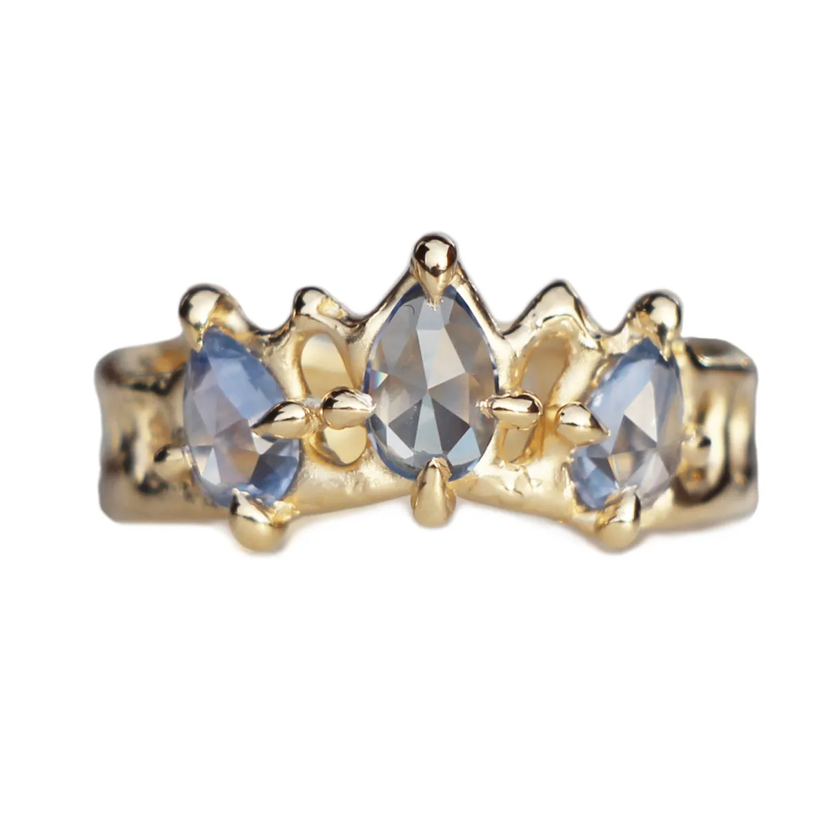 Tomfoolery Triple Blue Sapphire Mermaid Crown Ring Outlet