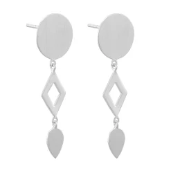 Tomfoolery Triple Frame Diamond Drop Earrings New