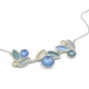 Tomfoolery Triple Section Bluebell Pearl, Ice & Grey Leaf Necklace Outlet