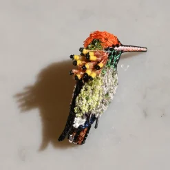 Tomfoolery Tufted Couquette Beaded Sequin Brooch New