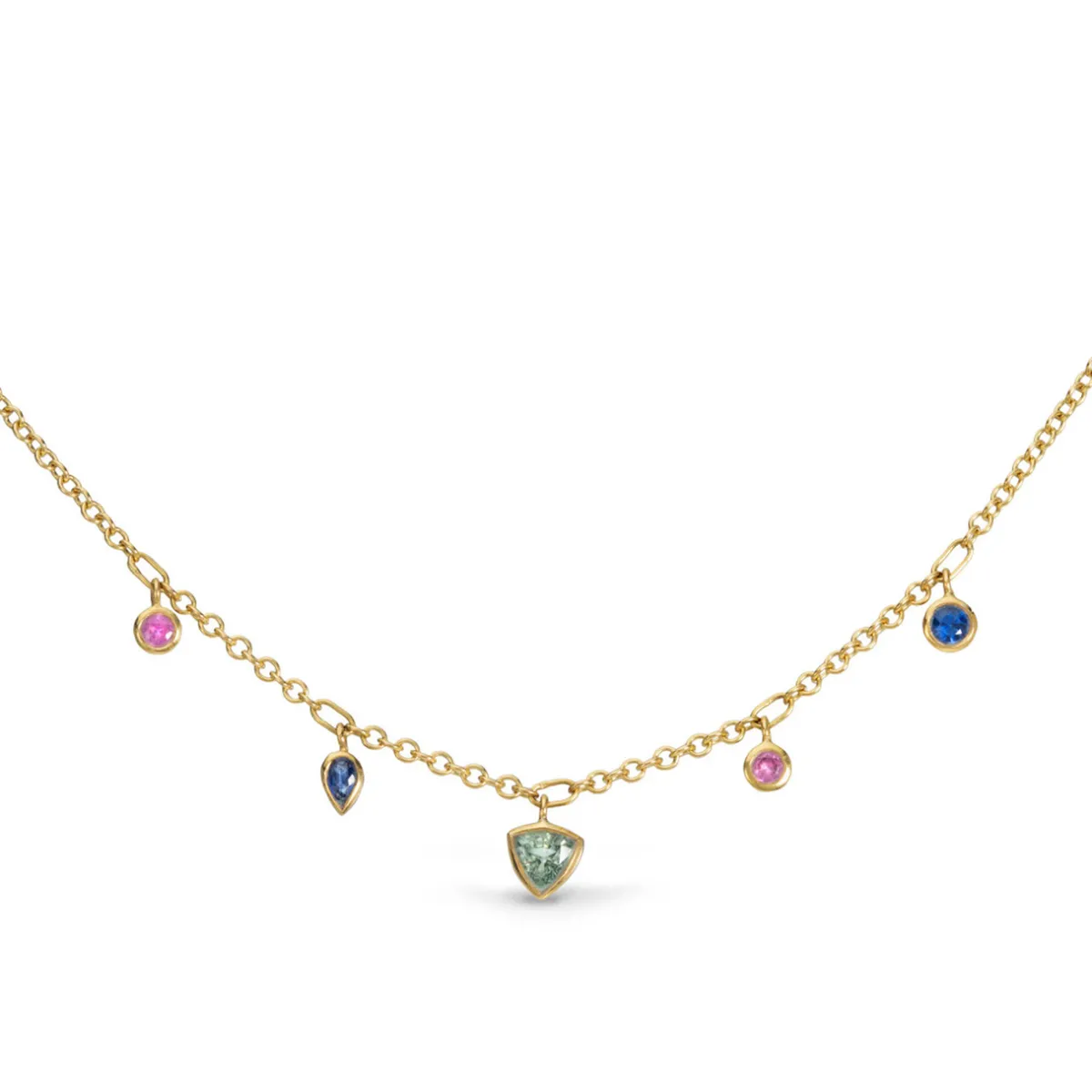 Tomfoolery “Tutti Frutti” Mixed Sapphire Necklace New