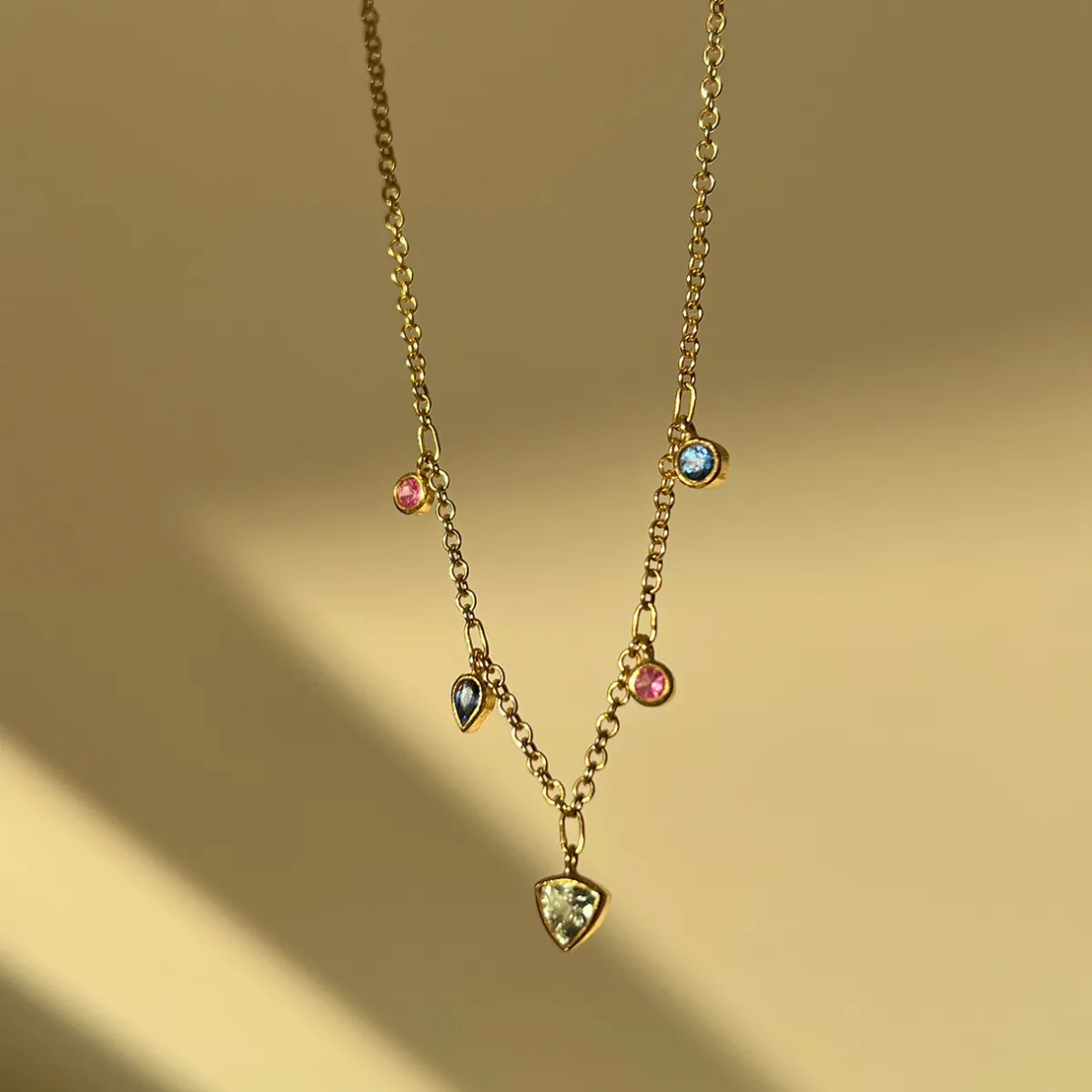 Tomfoolery “Tutti Frutti” Mixed Sapphire Necklace New