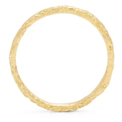 Tomfoolery Urchin Skinny Textured 18ct Yellow Gold Wedding Band Discount