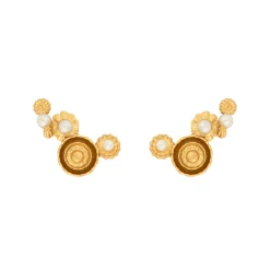 Tomfoolery Venus Meadow Cluster Pearl Earrings New