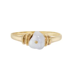 Tomfoolery Vintage Gold & Irregular Pearl Ring Sale
