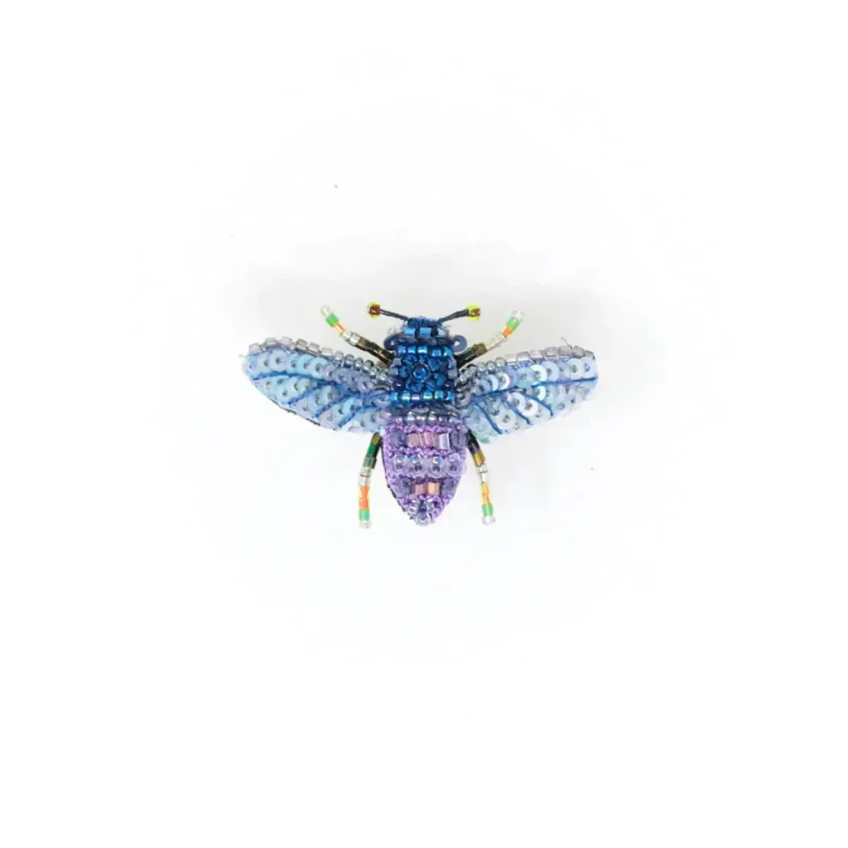 Tomfoolery Violet Carpenter Bee Beaded Sequin Brooch New