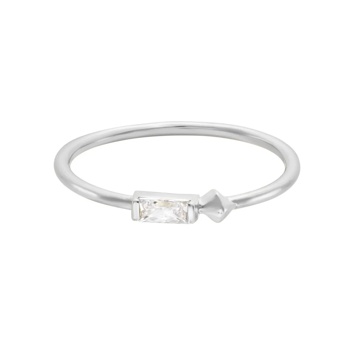 Tomfoolery VORA Baguette Gem Silver Ring Discount