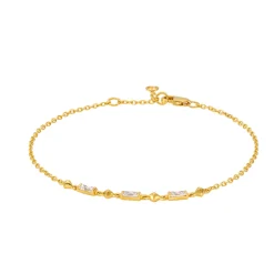 Tomfoolery VORA Three Baguette Gem Gold Bracelet Hot