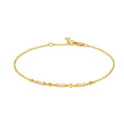 Tomfoolery VORA Three Baguette Gem Gold Bracelet Hot