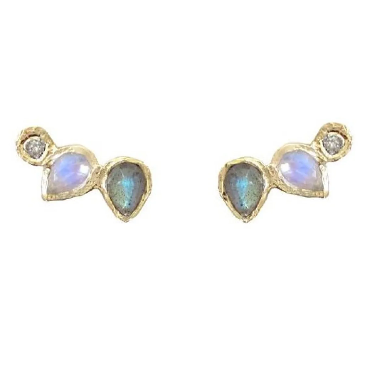 Tomfoolery Water Lily 14ct Yellow Gold Earrings Fashion