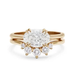 Tomfoolery White Diamond Bea East/West Solitaire Ring Fashion
