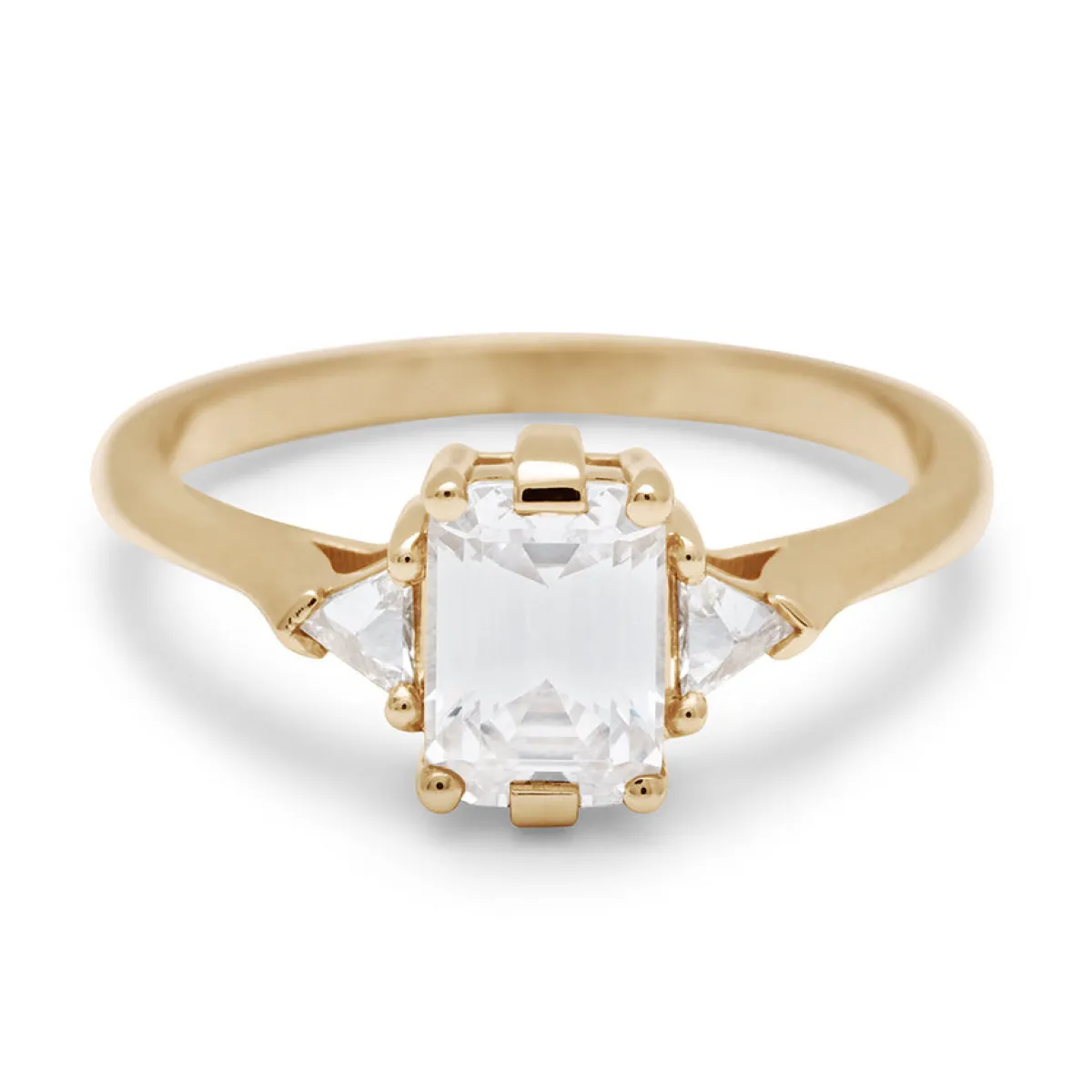 Tomfoolery White Diamond Bea Three Stone Ring Fashion