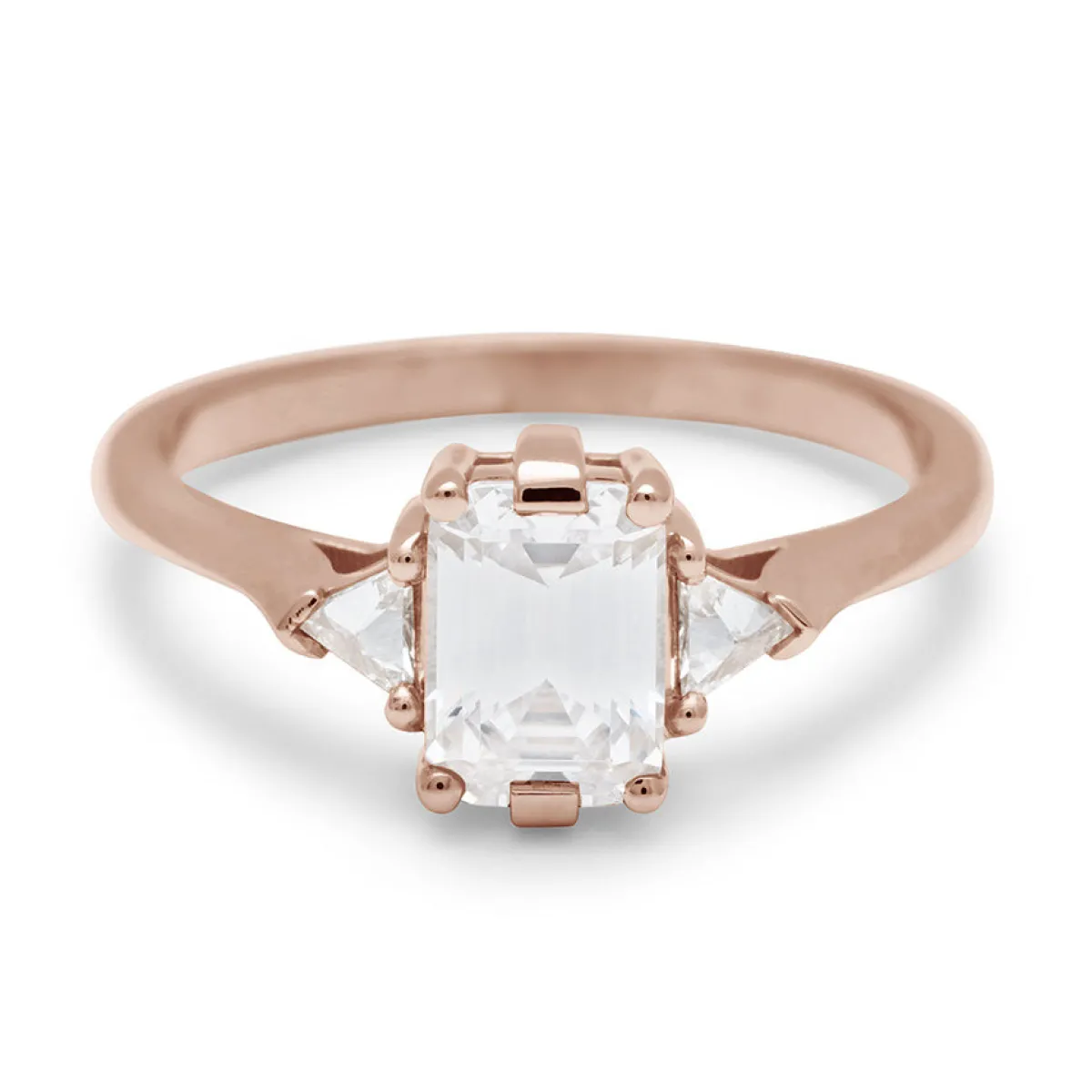Tomfoolery White Diamond Bea Three Stone Ring Fashion