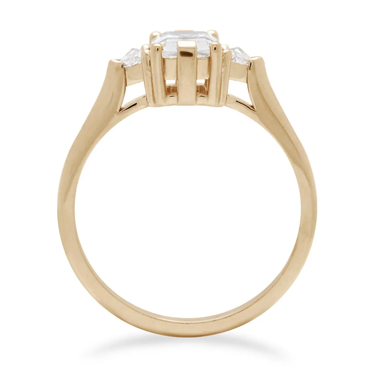 Tomfoolery White Diamond Bea Three Stone Ring Fashion
