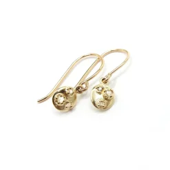 Tomfoolery White Diamond Small Shield Drop Earrings New