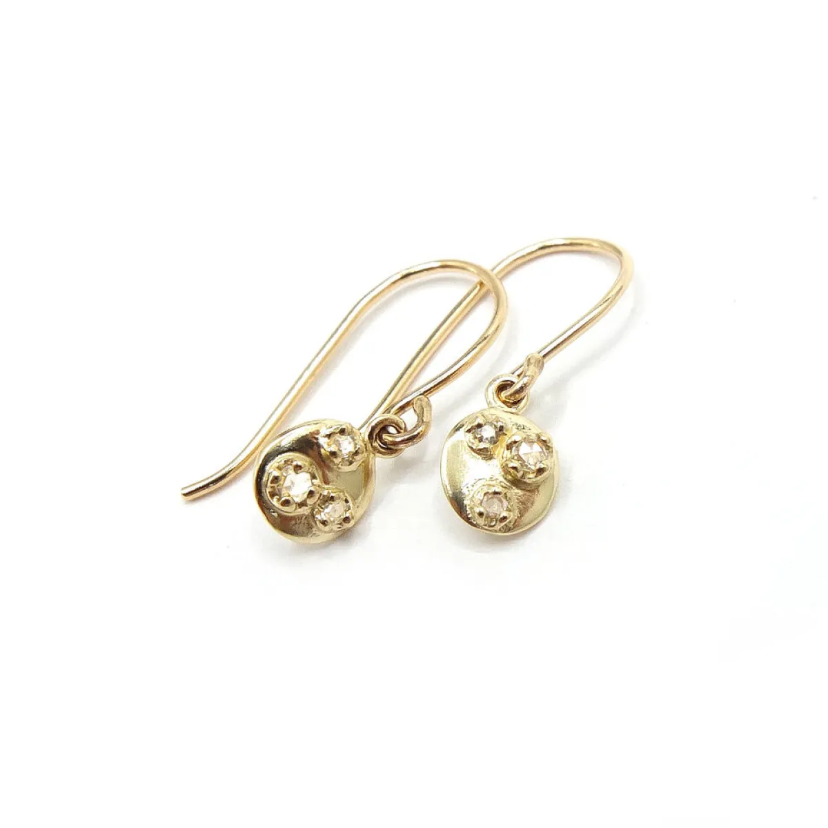 Tomfoolery White Diamond Small Shield Drop Earrings New