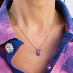 Tomfoolery White Diamond T Bar Pendant Fashion