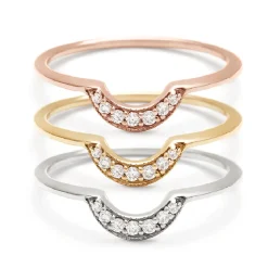 Tomfoolery White Diamond Tiny Crescent Band Fashion