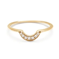 Tomfoolery White Diamond Tiny Crescent Band Fashion