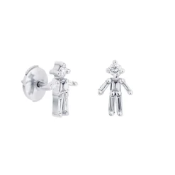Tomfoolery White Gold & Diamond Boy Single Stud Earring New