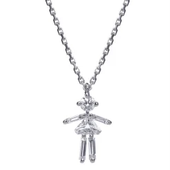 Tomfoolery White Gold & Diamond Girl Pendant Fashion