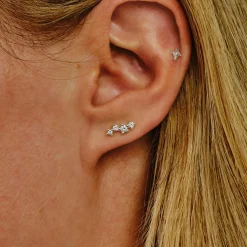 Tomfoolery White Gold & Diamond Scatter Linear Studs Best