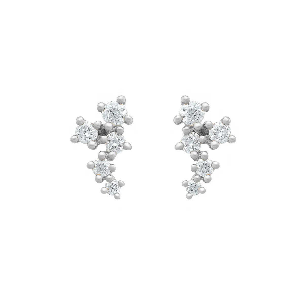 Tomfoolery White Gold & Diamond Scatter Cluster Studs Outlet