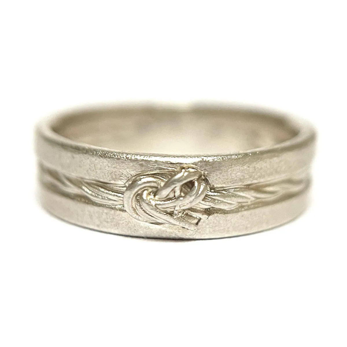 Tomfoolery White Gold Rope Knot Band Hot